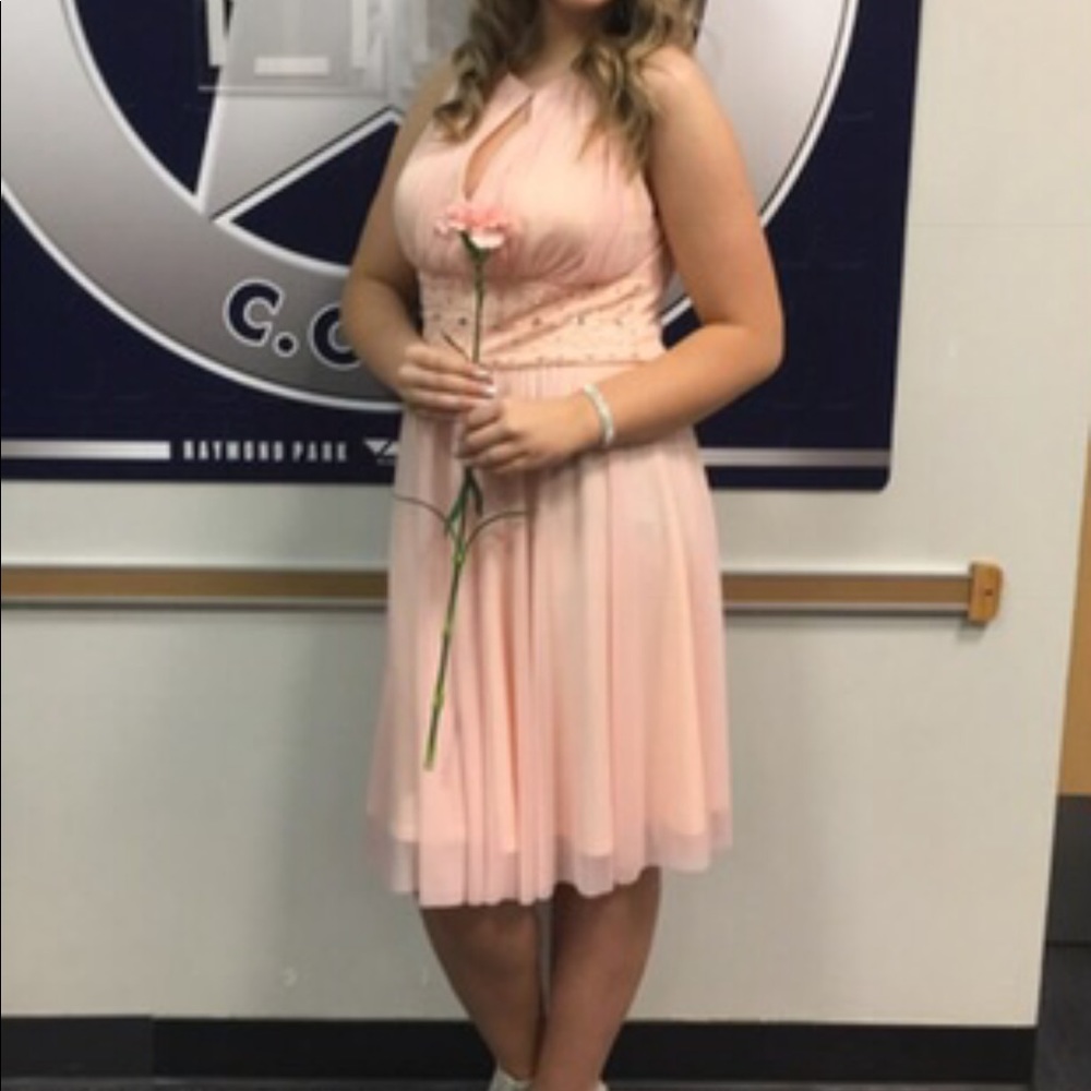 light pink midi dress